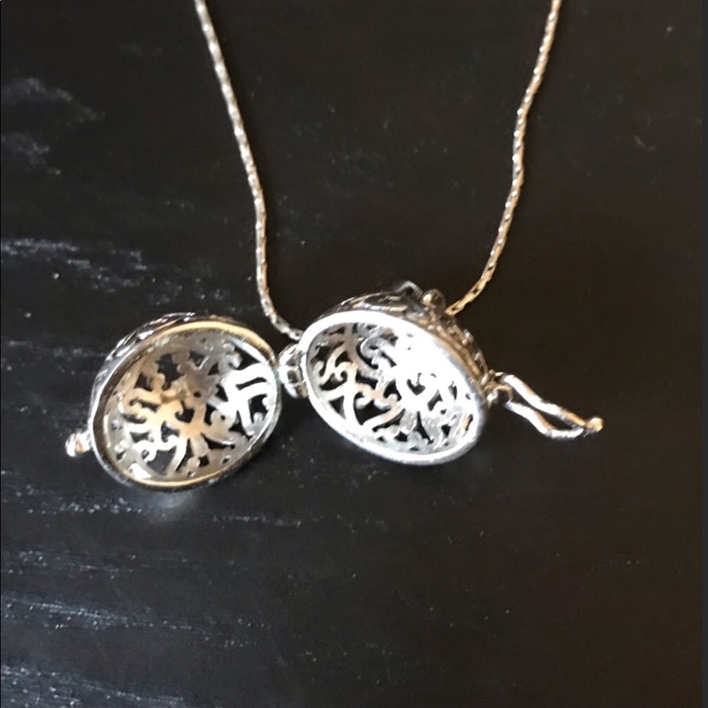 Nw Silver Essential Oil Locket Necklace